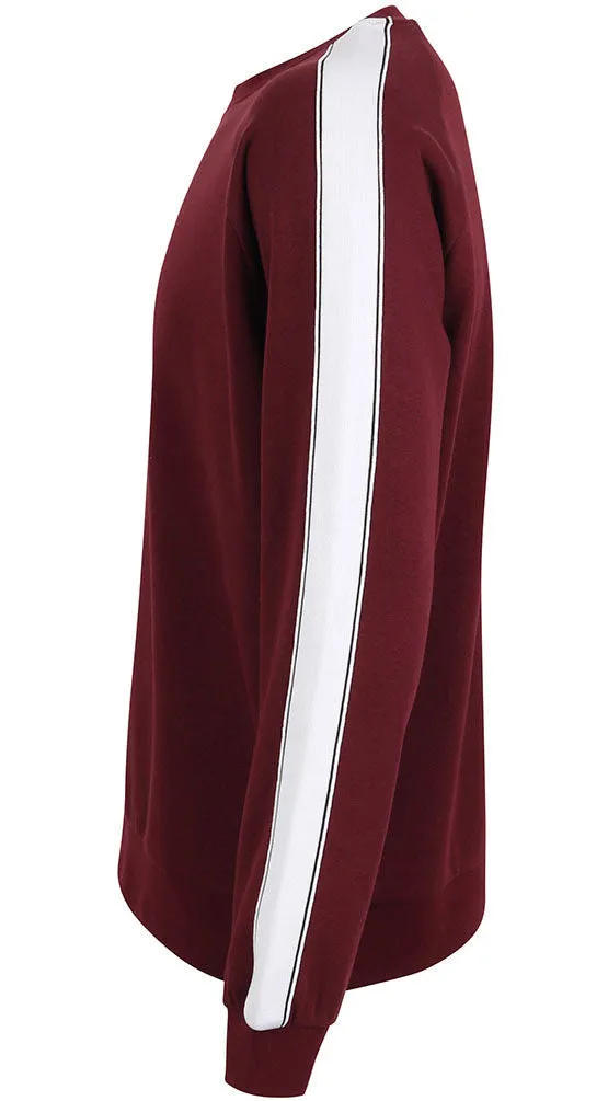 ― % ― SFT F523/ ― Unisex Contrast Sweatshirt - Rot Burgund [M]
