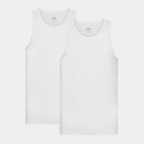 2 hvide bambus tank top