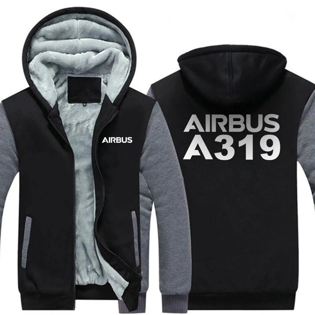 AIRBUS A319 WINTER THICK ZIP SWEATSHIRTS