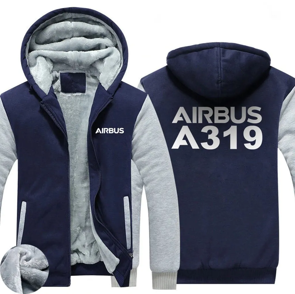 AIRBUS A319 WINTER THICK ZIP SWEATSHIRTS