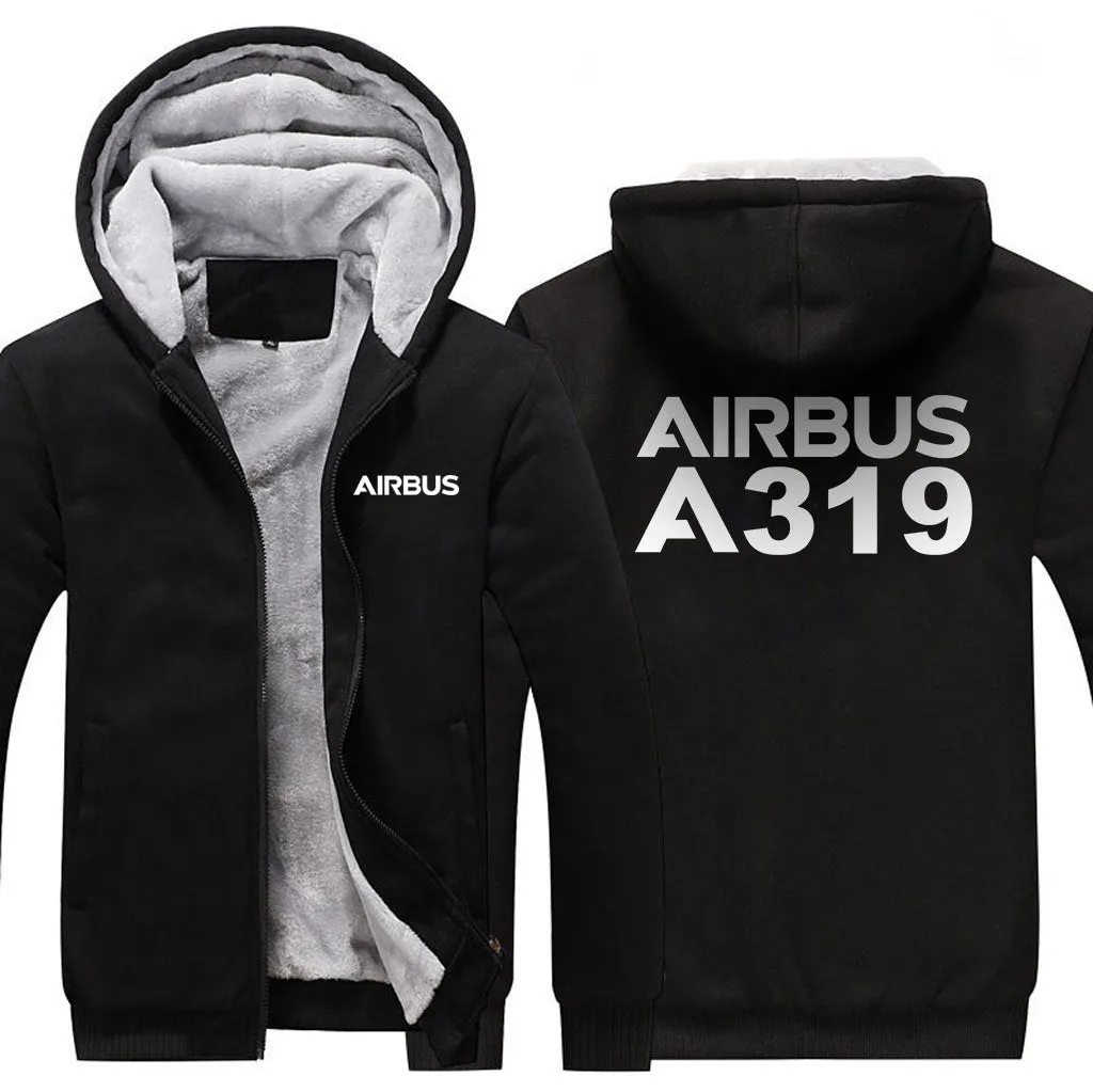 AIRBUS A319 WINTER THICK ZIP SWEATSHIRTS