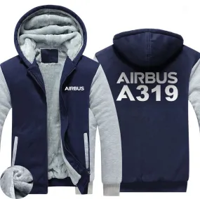 AIRBUS A319 WINTER THICK ZIP SWEATSHIRTS
