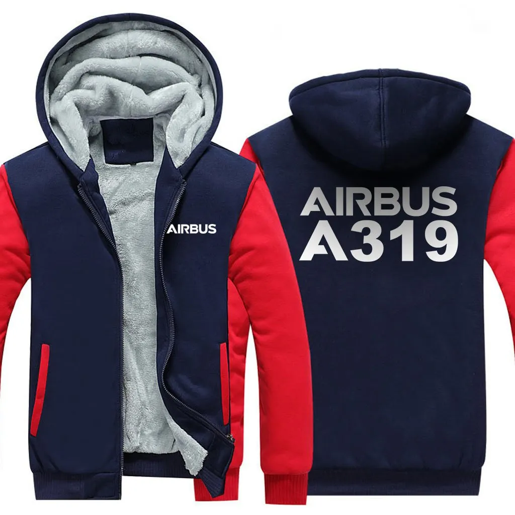 AIRBUS A319 WINTER THICK ZIP SWEATSHIRTS