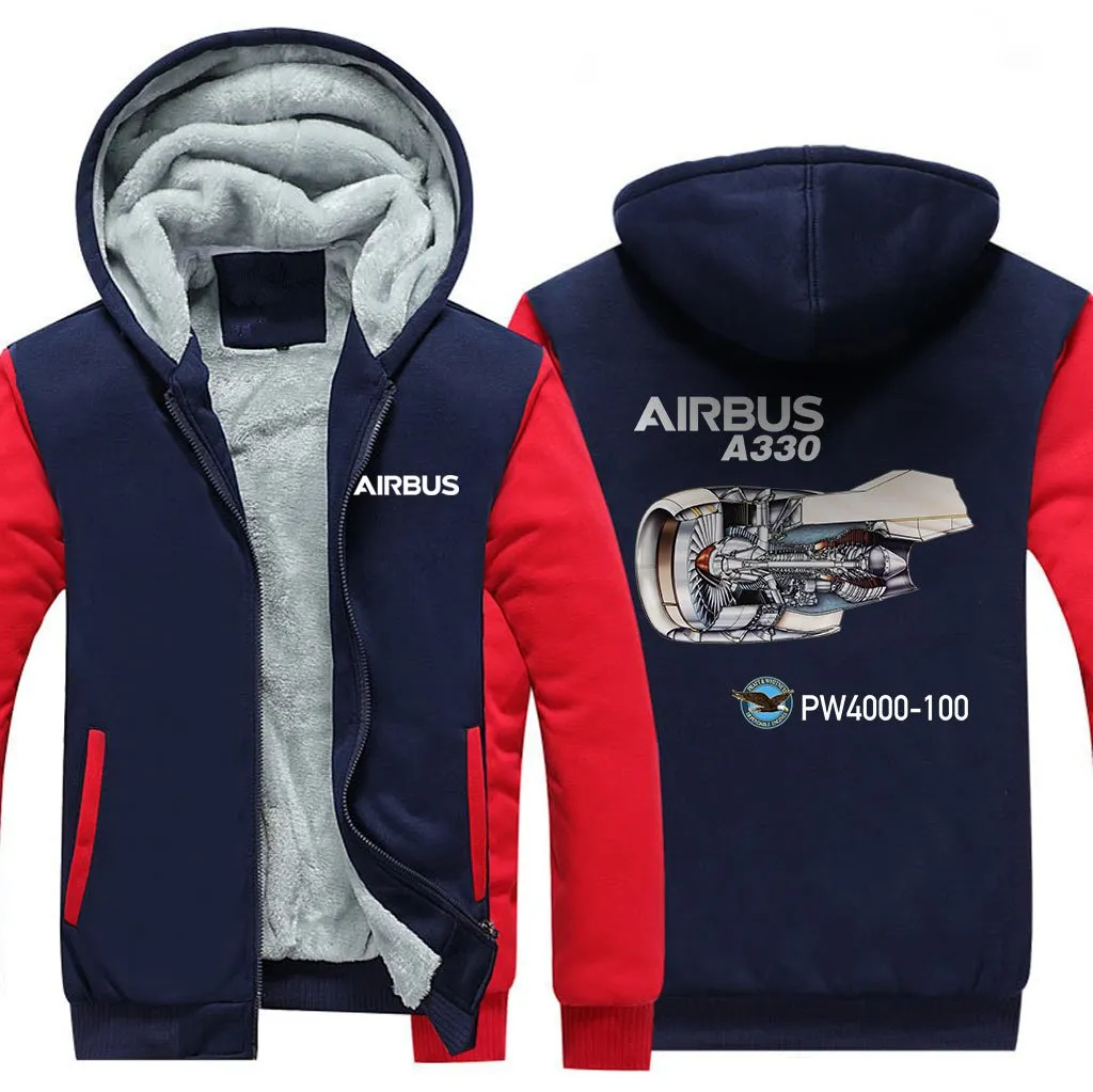 AIRBUS A330 PW 4000-100 WINTER THICK ZIP SWEATSHIRTS