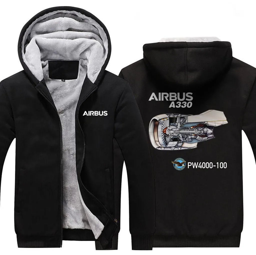 AIRBUS A330 PW 4000-100 WINTER THICK ZIP SWEATSHIRTS