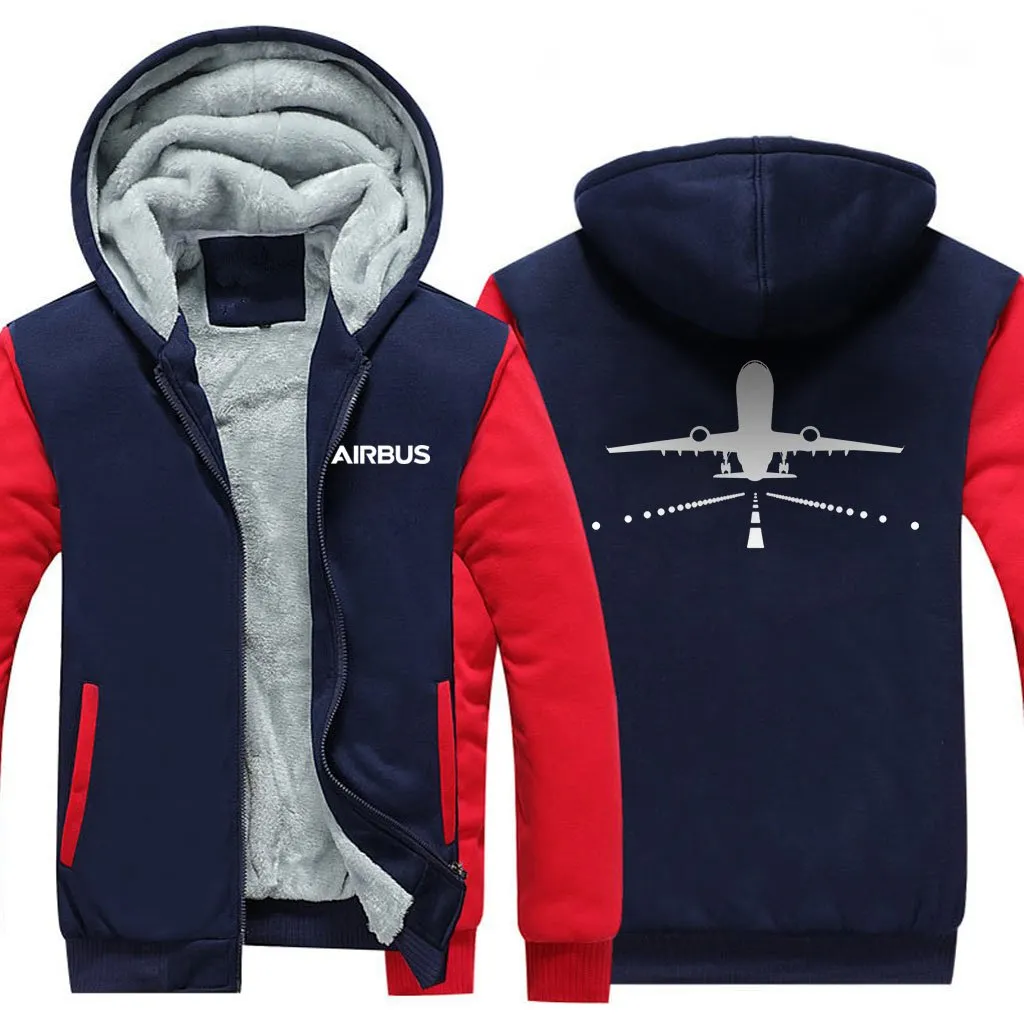AIRBUS A330 RUNWAY WINTER THICK ZIP SWEATSHIRTS