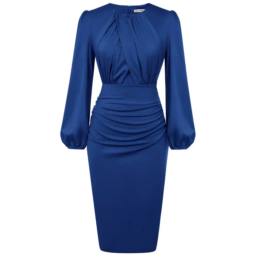 Alena – Elegantes Kontrast-Bodycon-Midikleid für Damen