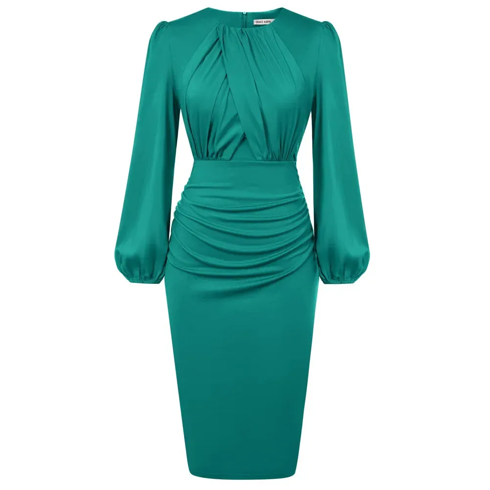 Alena – Elegantes Kontrast-Bodycon-Midikleid für Damen