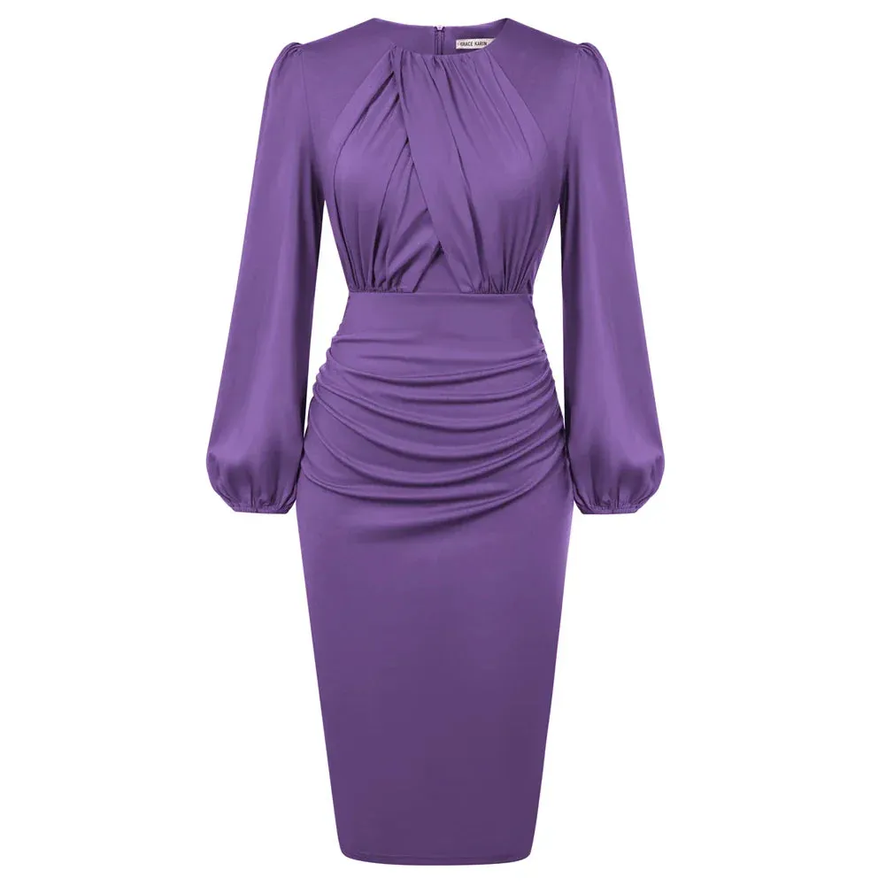 Alena – Elegantes Kontrast-Bodycon-Midikleid für Damen