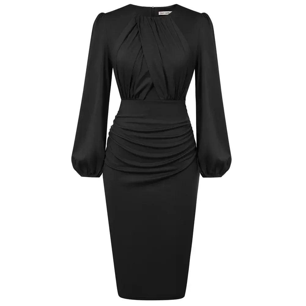 Alena – Elegantes Kontrast-Bodycon-Midikleid für Damen