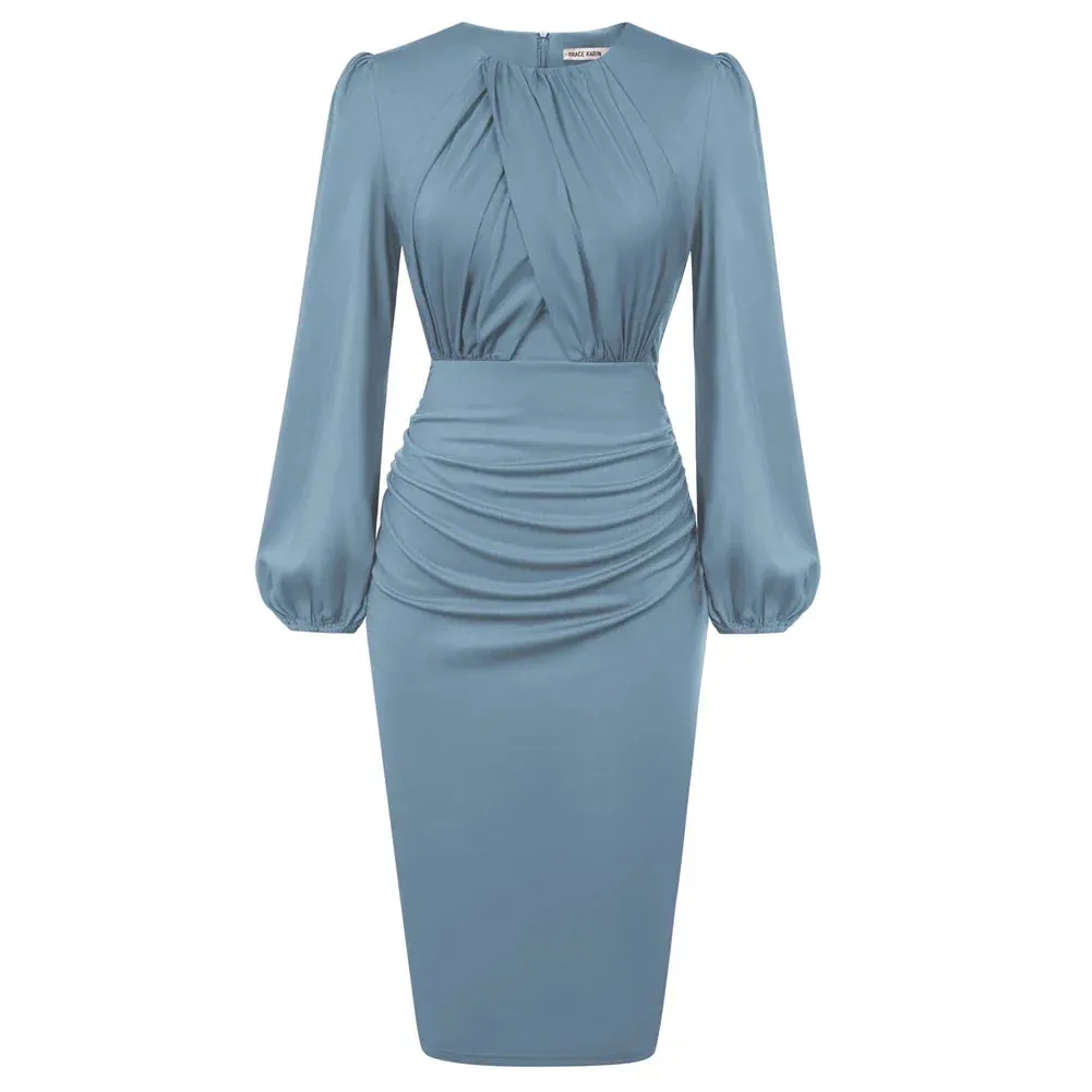 Alena – Elegantes Kontrast-Bodycon-Midikleid für Damen