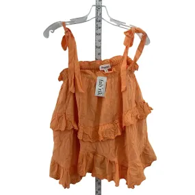 &Merci Orange Ruffled Babydoll Tank Top Women's Size S NWT Polyester