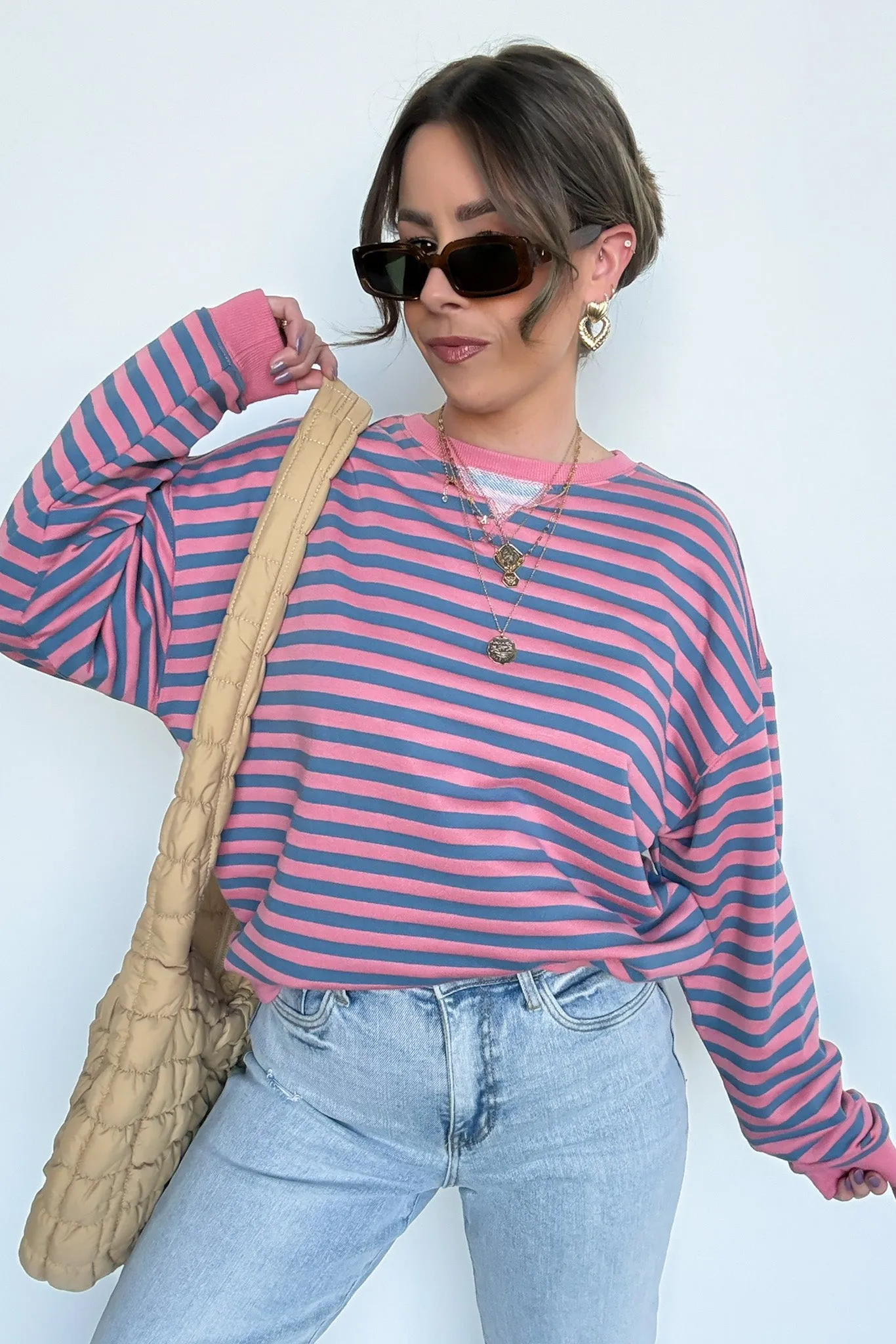 Baylor Striped Oversized Pullover
