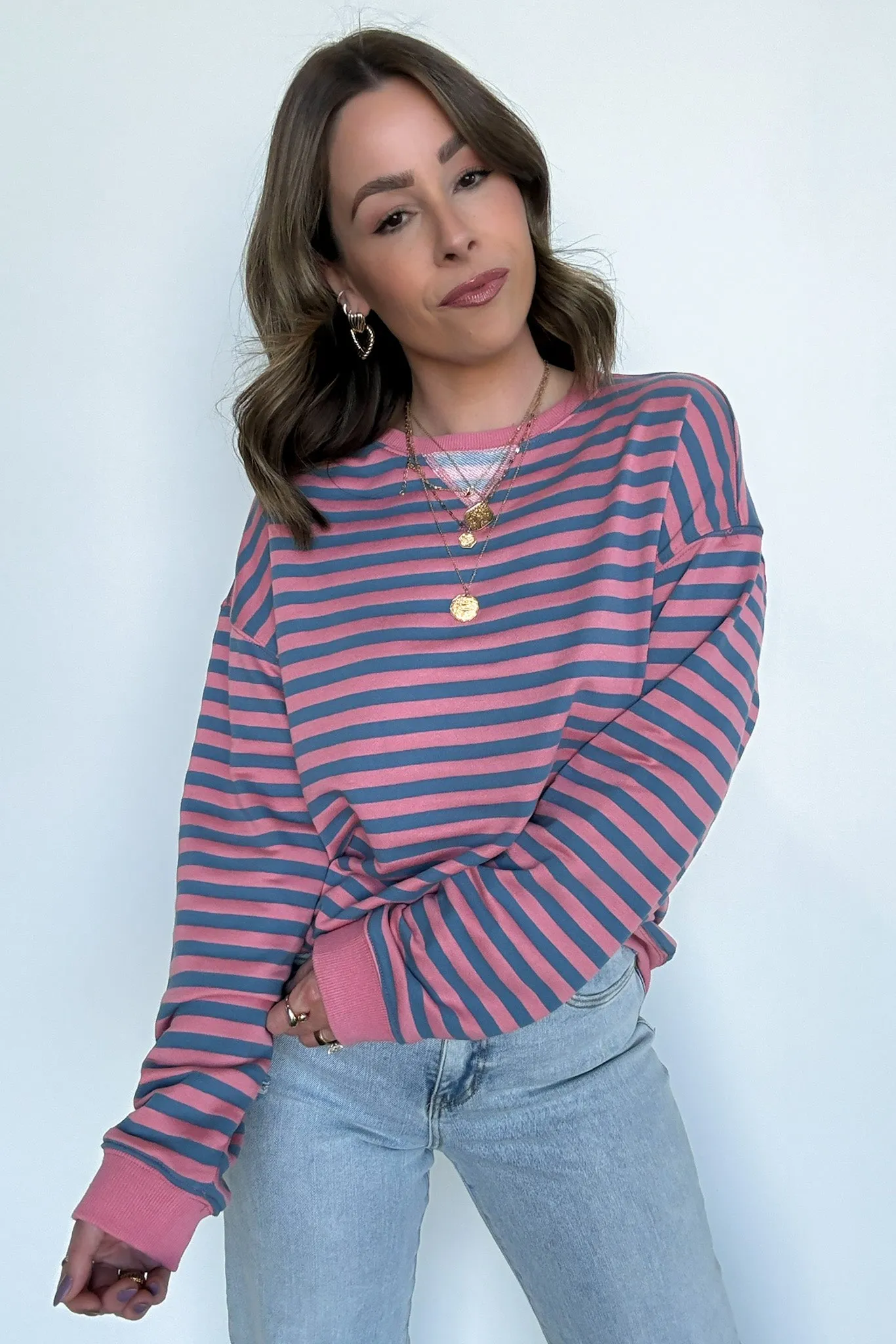 Baylor Striped Oversized Pullover