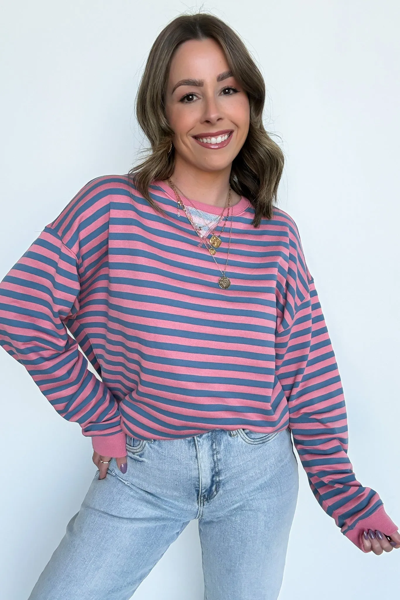 Baylor Striped Oversized Pullover