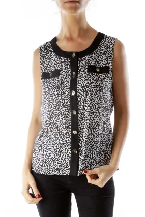 Black and white dotted tank top