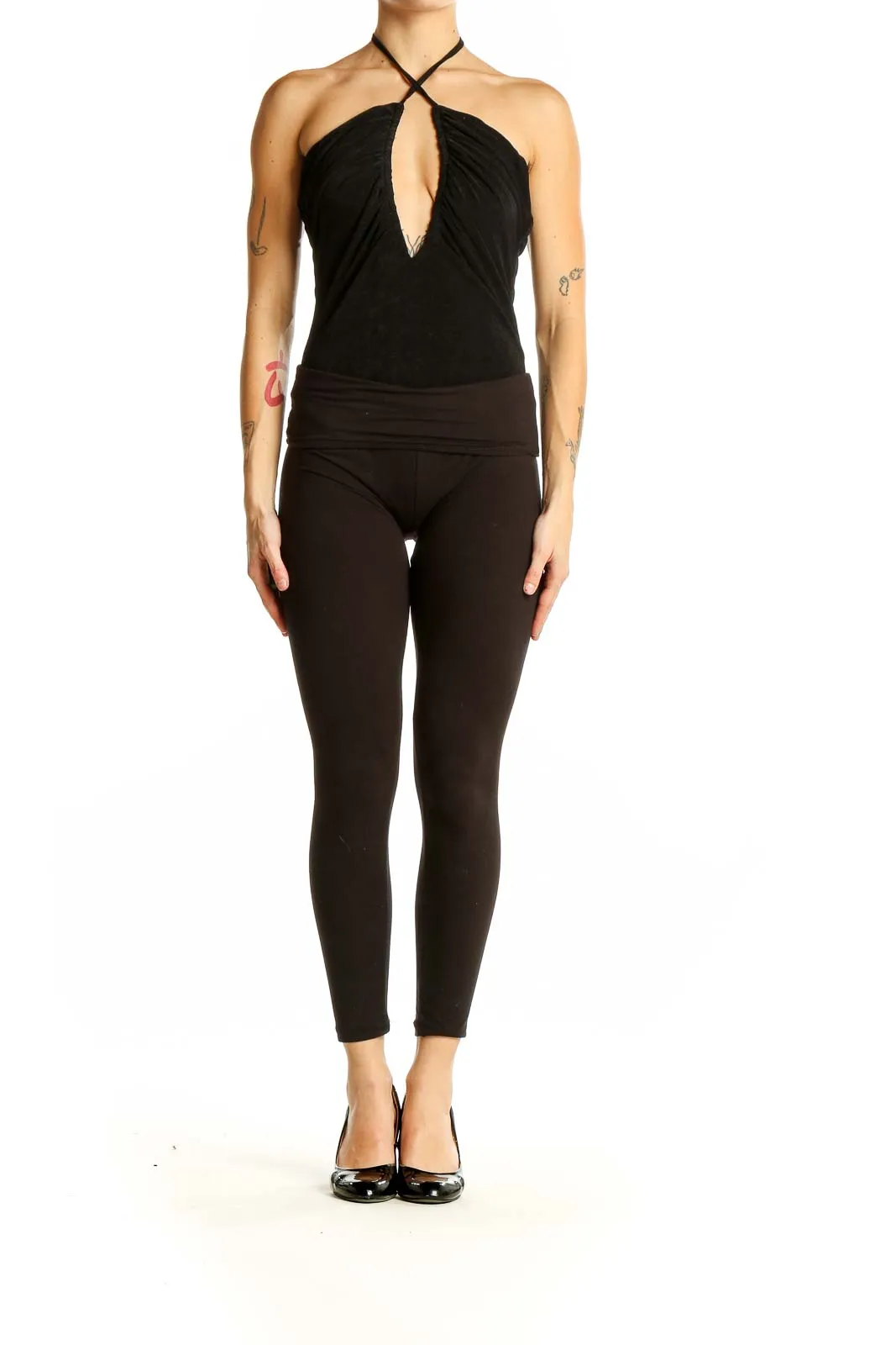Black Halter Neck Bodysuit