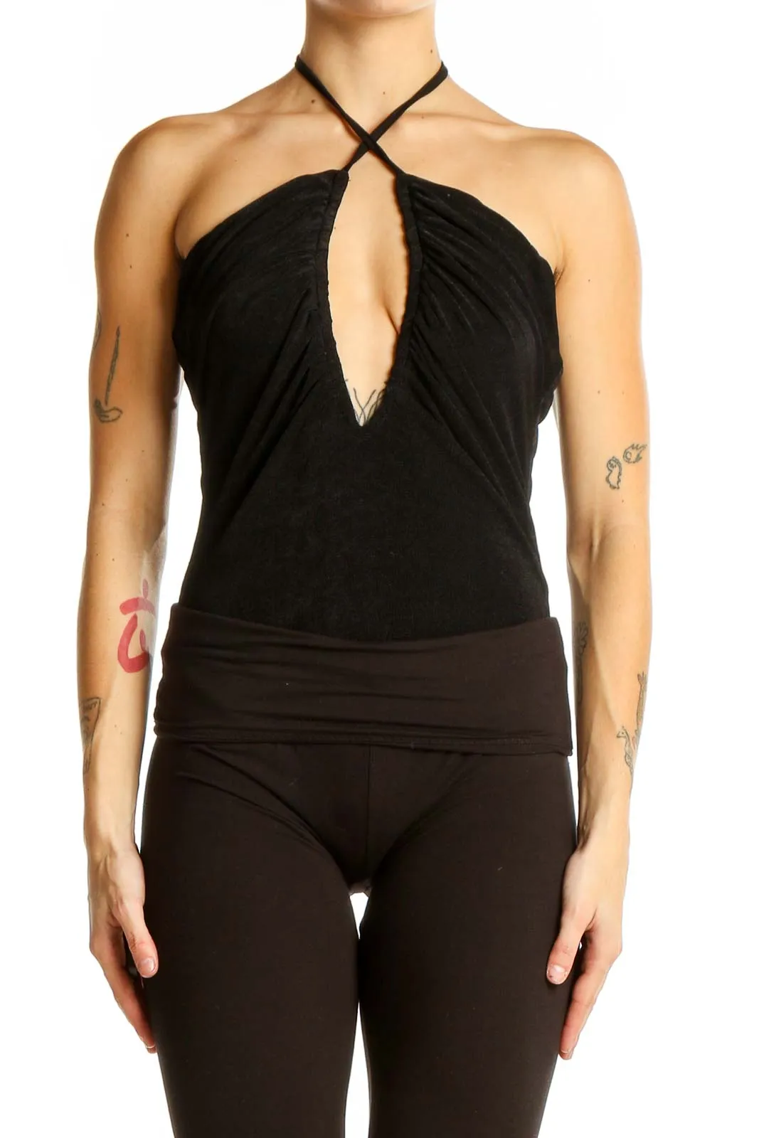 Black Halter Neck Bodysuit