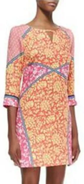 Bright Colored Printed Jersey Silk Mini Dress