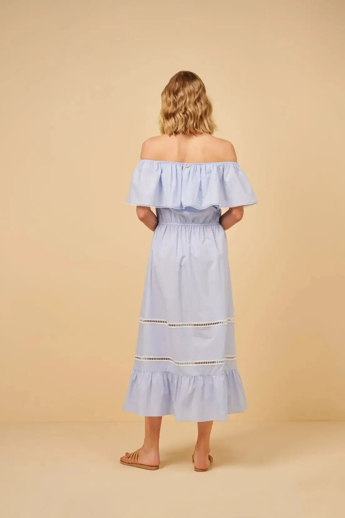 Chrysanthi Poplin Off Shoulder Long Dress
