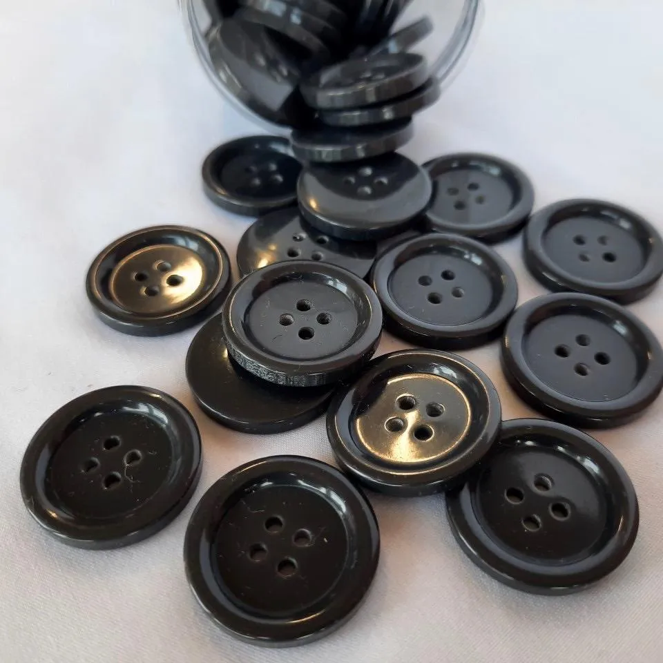 Classic Coat Button 25mm.  Choice of Colours - Sold Individually