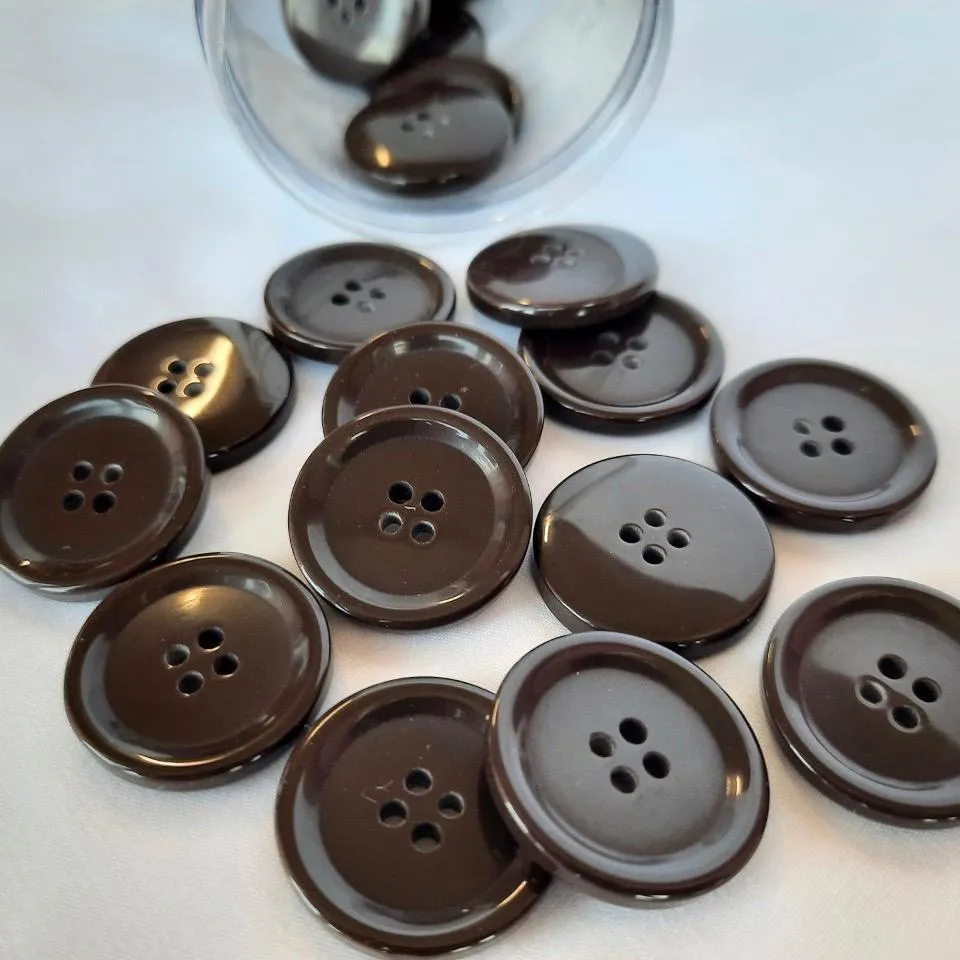Classic Coat Button 25mm.  Choice of Colours - Sold Individually