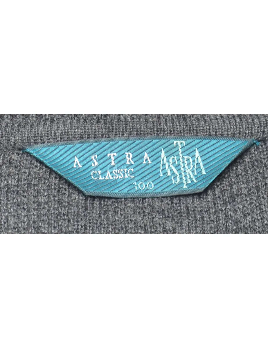 Classic Grey Cardigan - L