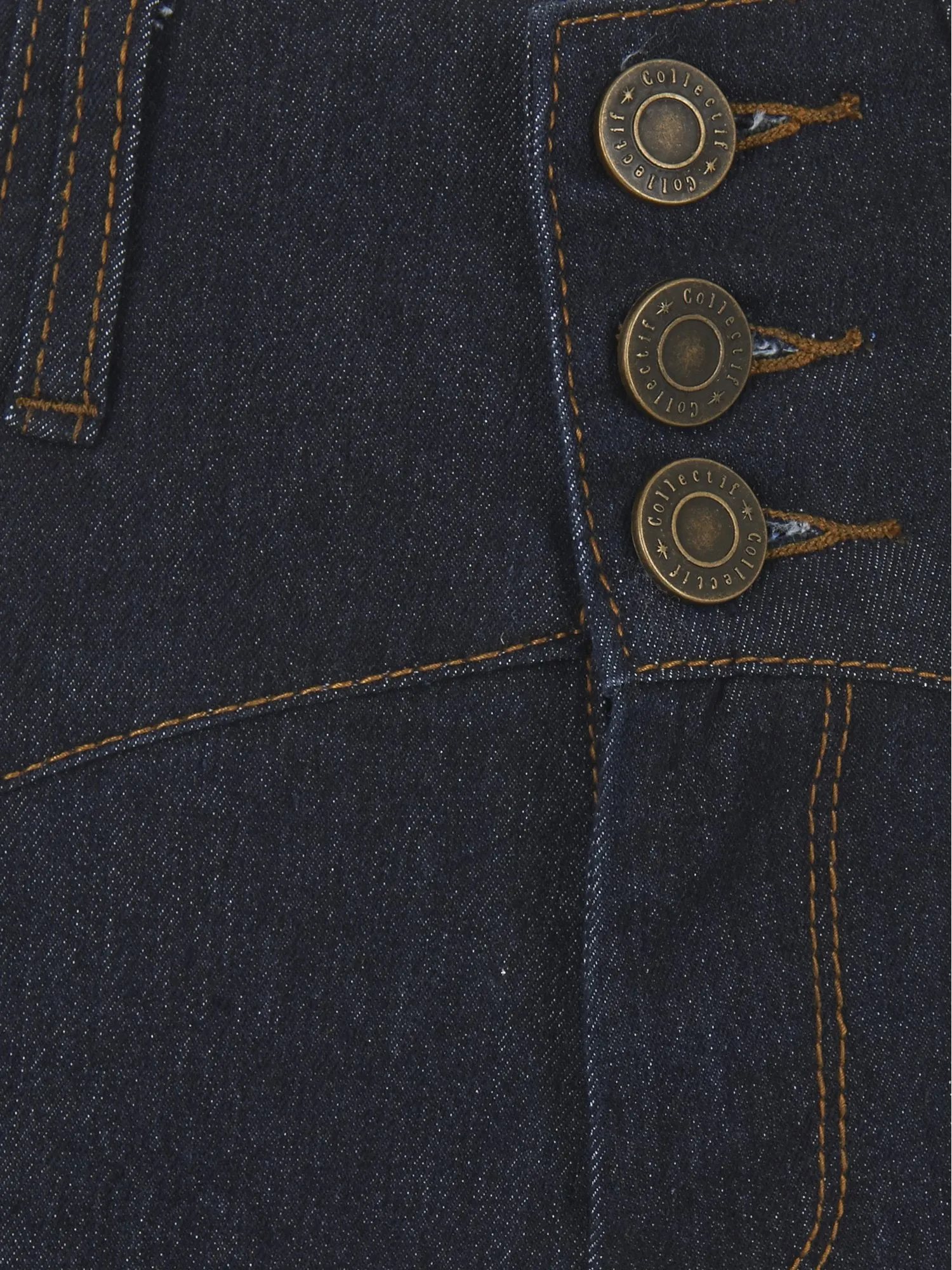 Collectif Rebel Kate Skinny 50s High Waisted Navy Blue Denim Jeans