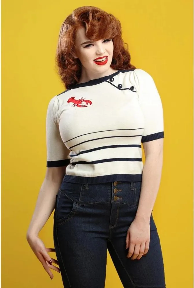 Collectif Rebel Kate Skinny 50s High Waisted Navy Blue Denim Jeans