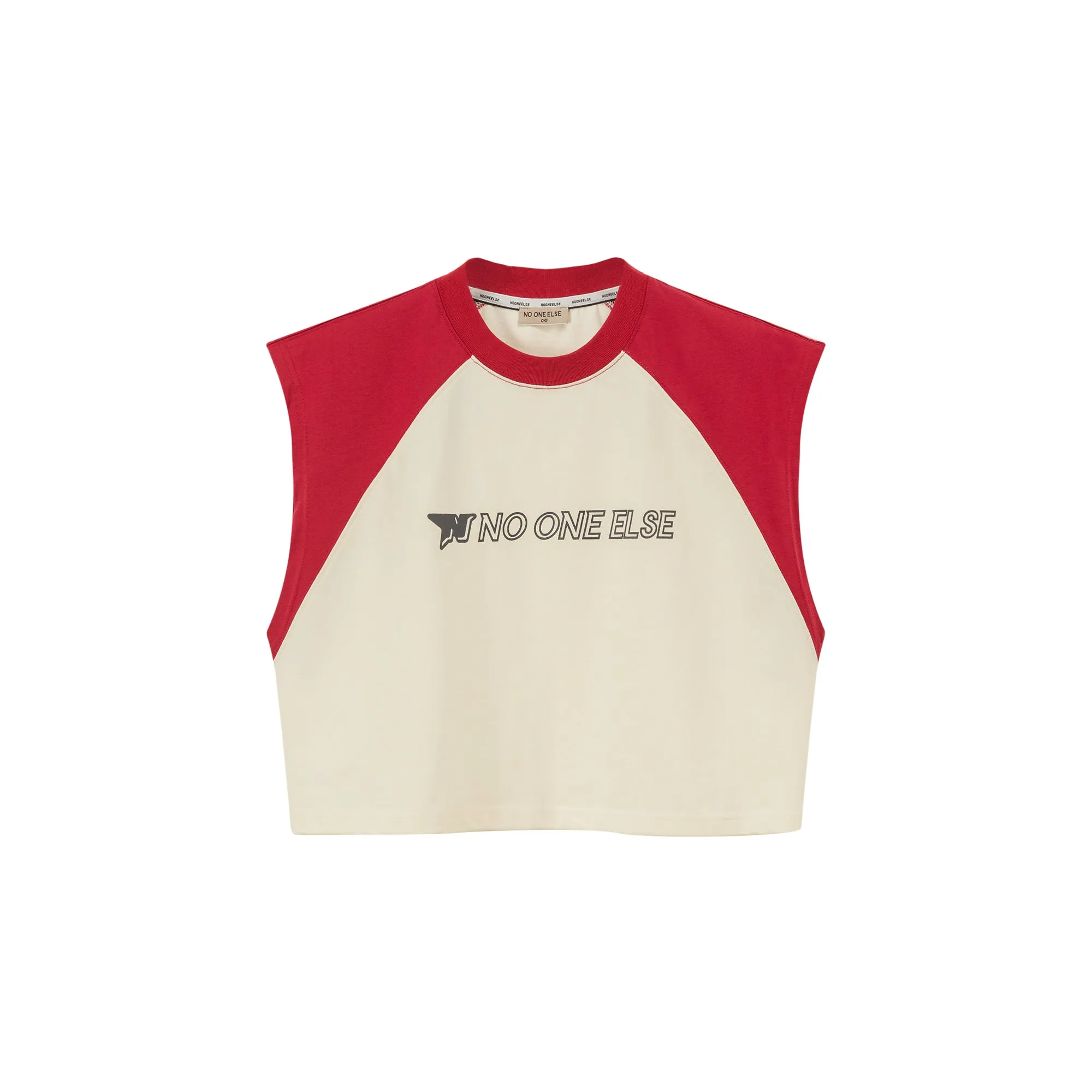 Colorblocked Loose-Fitting Sleeveless Boxy T-Shirt