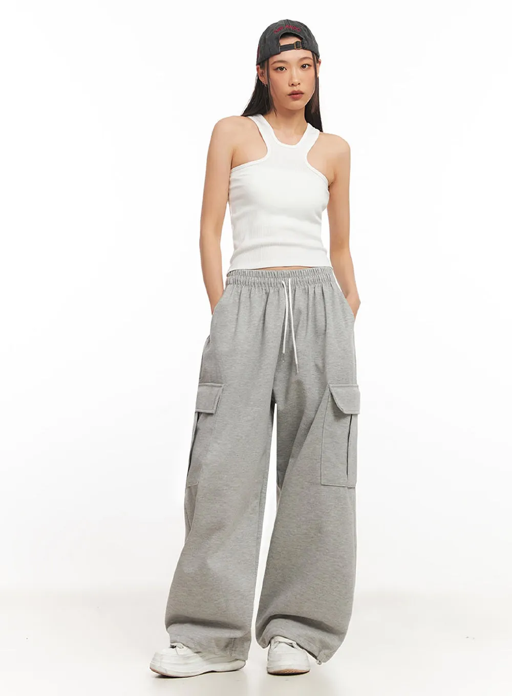 Comfy Cargo Wide-Fit Sweatpants IA504