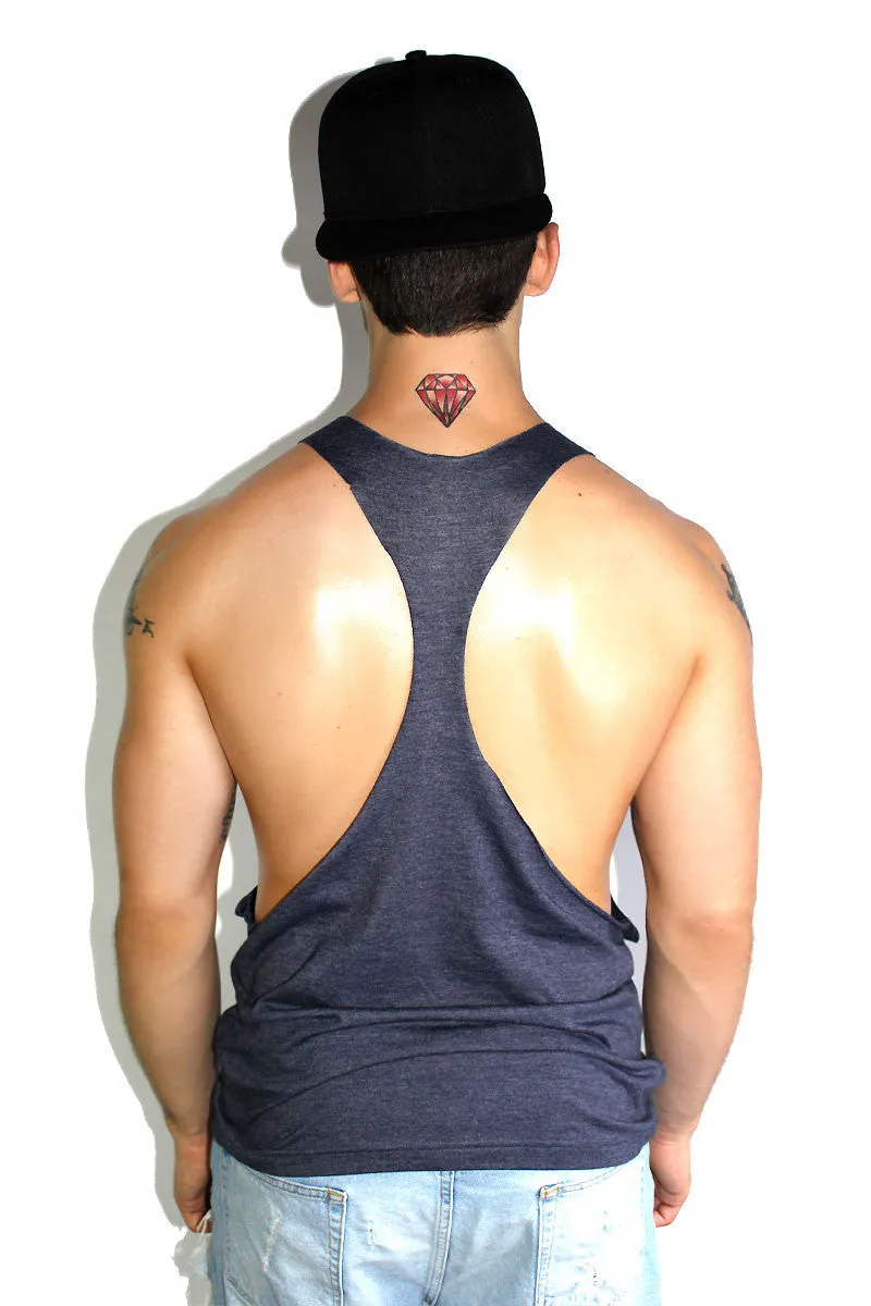 Core String Tank-Heather Navy