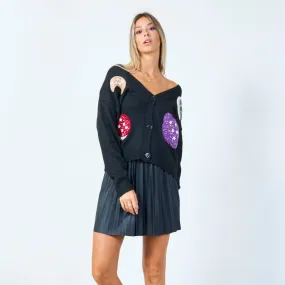 Cosmic applique cardigan wholesale