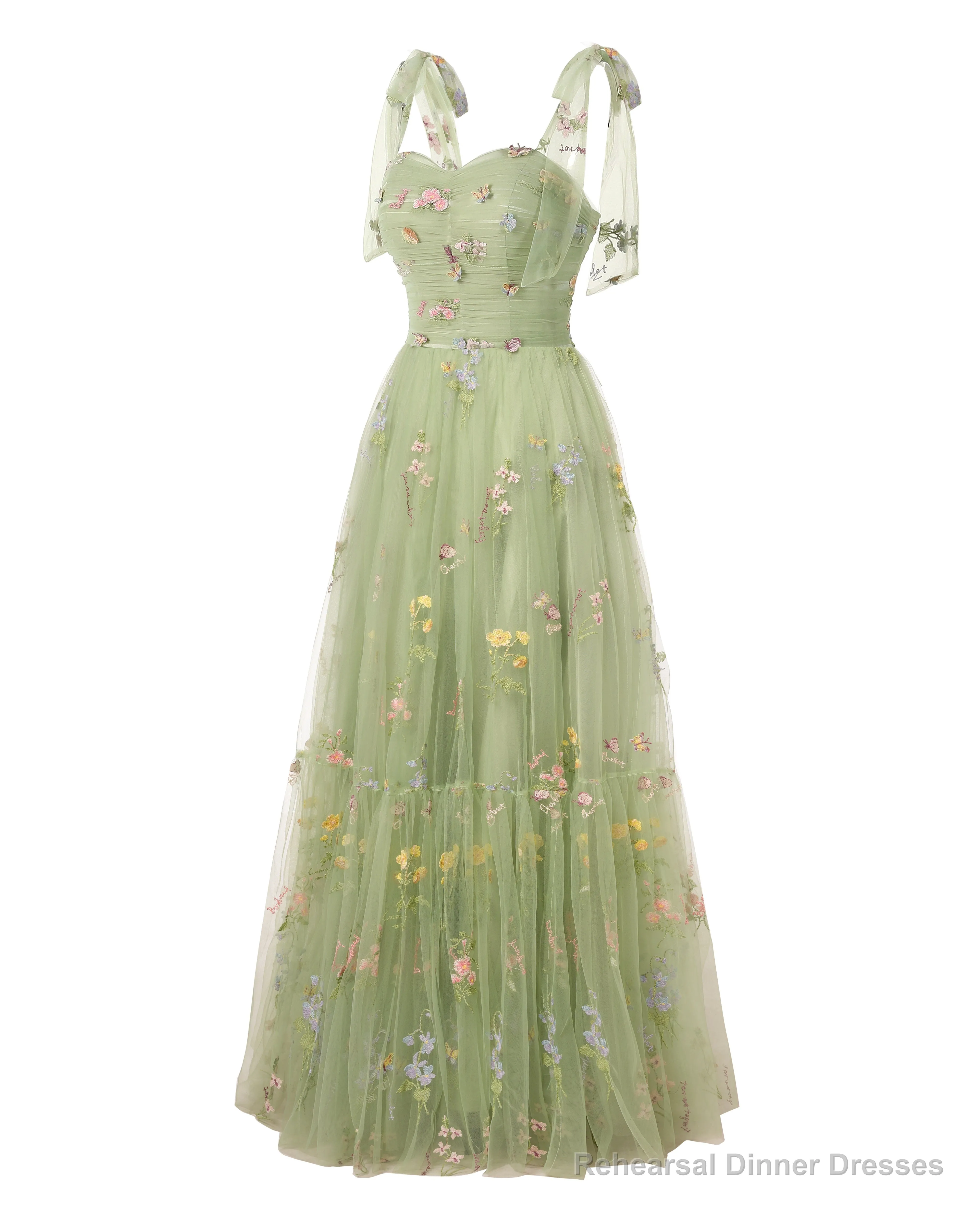 Elegant Embroidery Champagne Prom Dresses Sweetheart Spaghetti Straps A Line Party Dress Long Simple Formal Dress