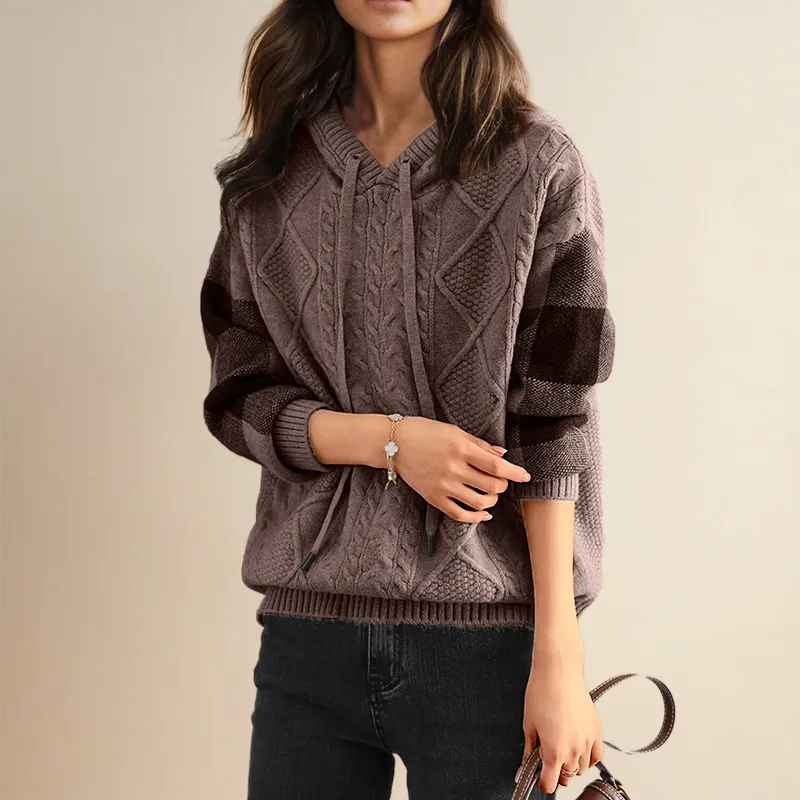 Fabienne | Jacquard Hooded Sweater
