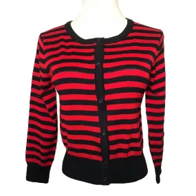 Fredi Red and Black Striped Cardigan