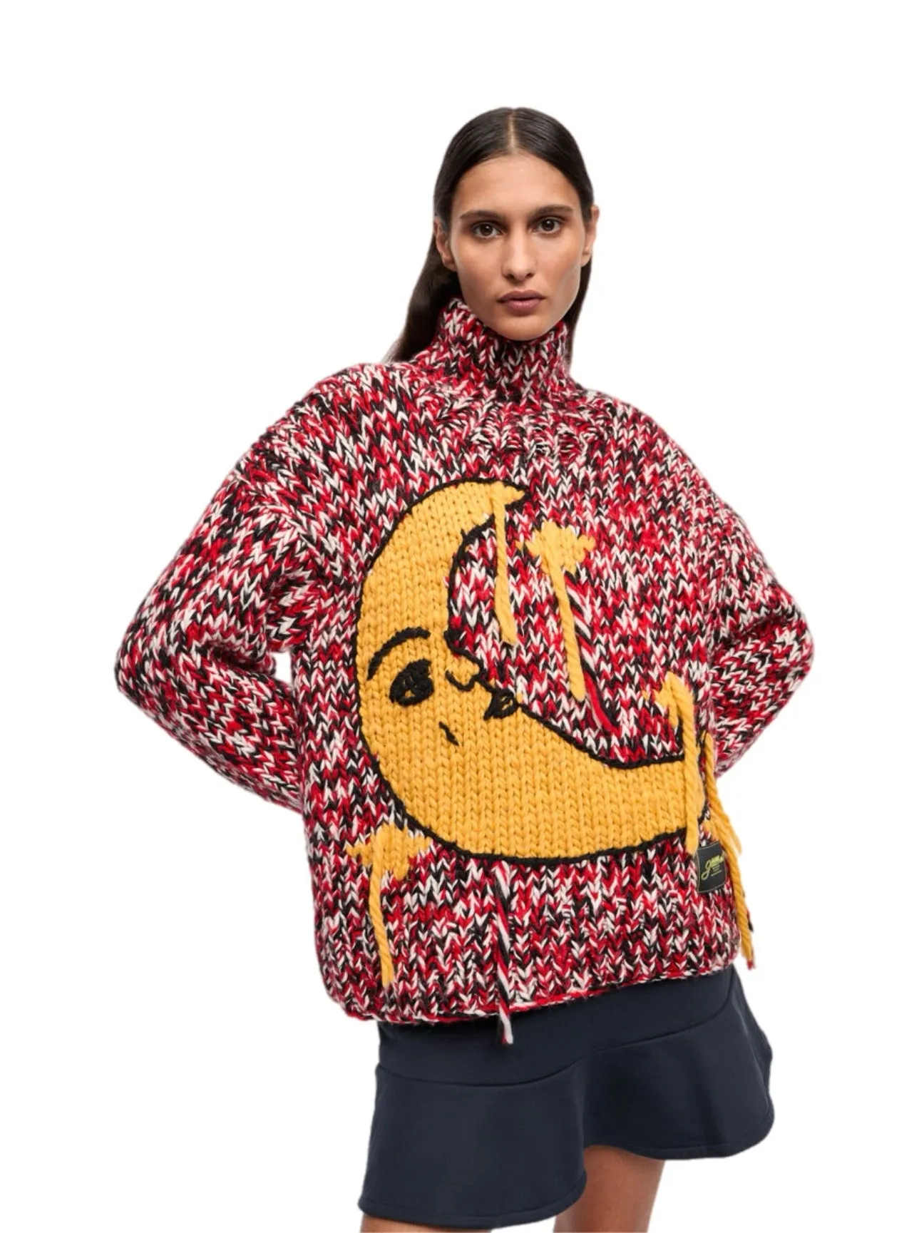 Ganni Graphic Wool Handknit Turtleneck