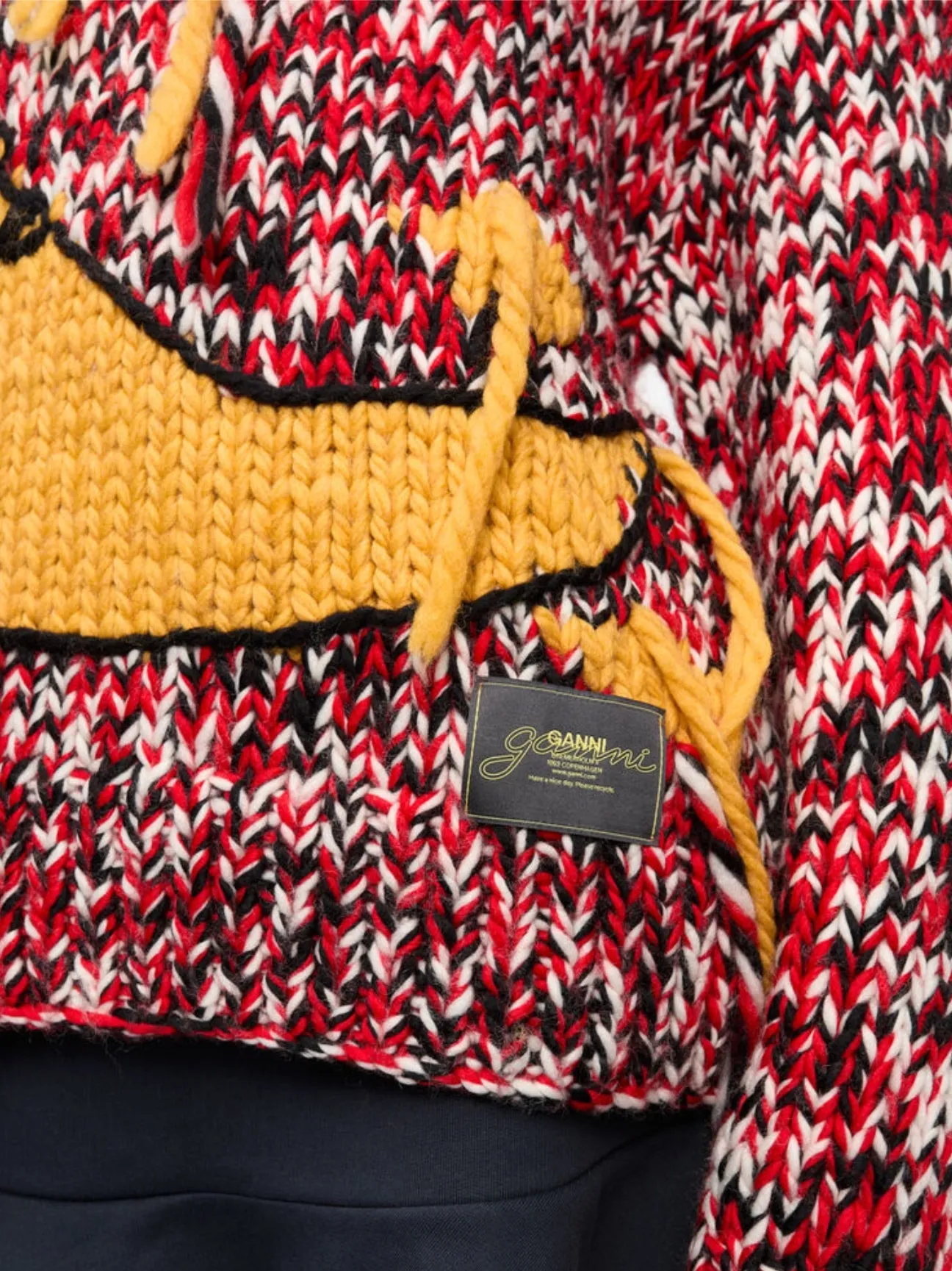 Ganni Graphic Wool Handknit Turtleneck