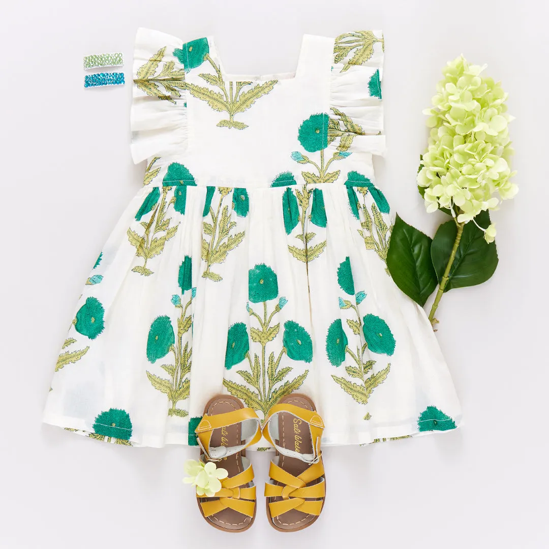 Girls Elsie Dress - Jade Dandelion