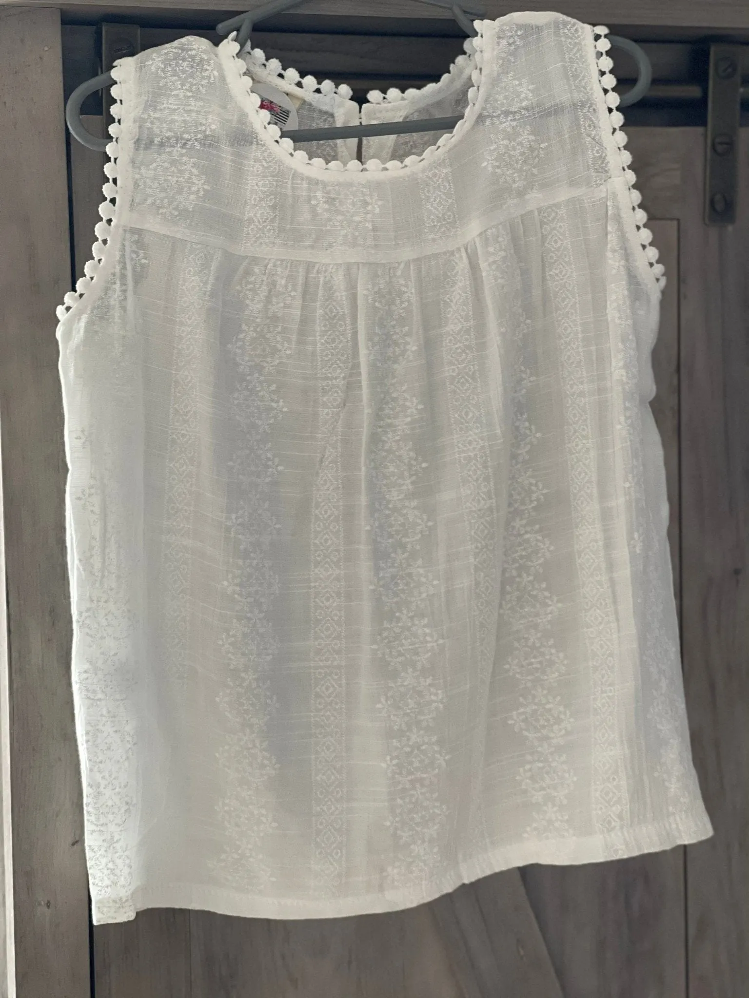 Girls Summer Embroidered Tank Top | Pretty Spring Summer Tank | Lace Layering Top