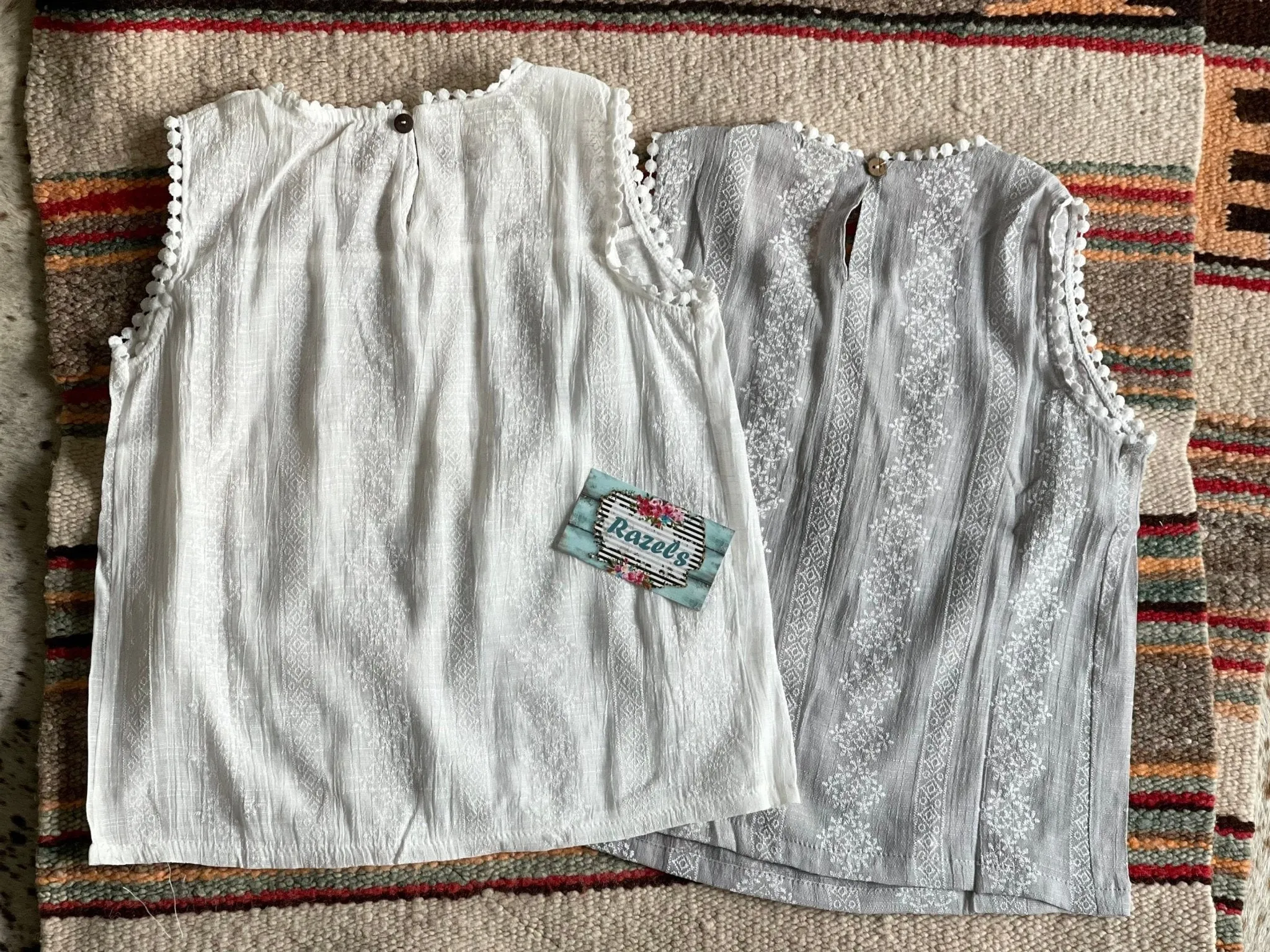 Girls Summer Embroidered Tank Top | Pretty Spring Summer Tank | Lace Layering Top