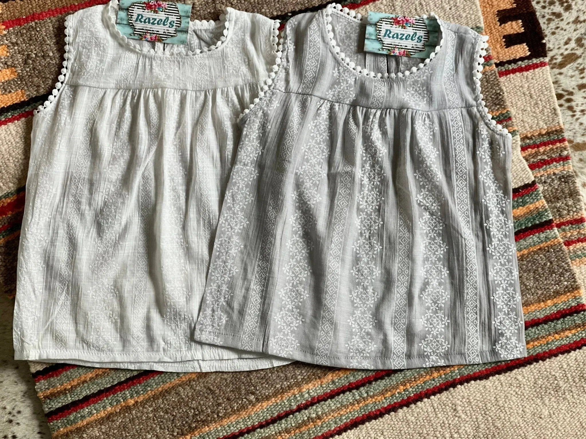 Girls Summer Embroidered Tank Top | Pretty Spring Summer Tank | Lace Layering Top