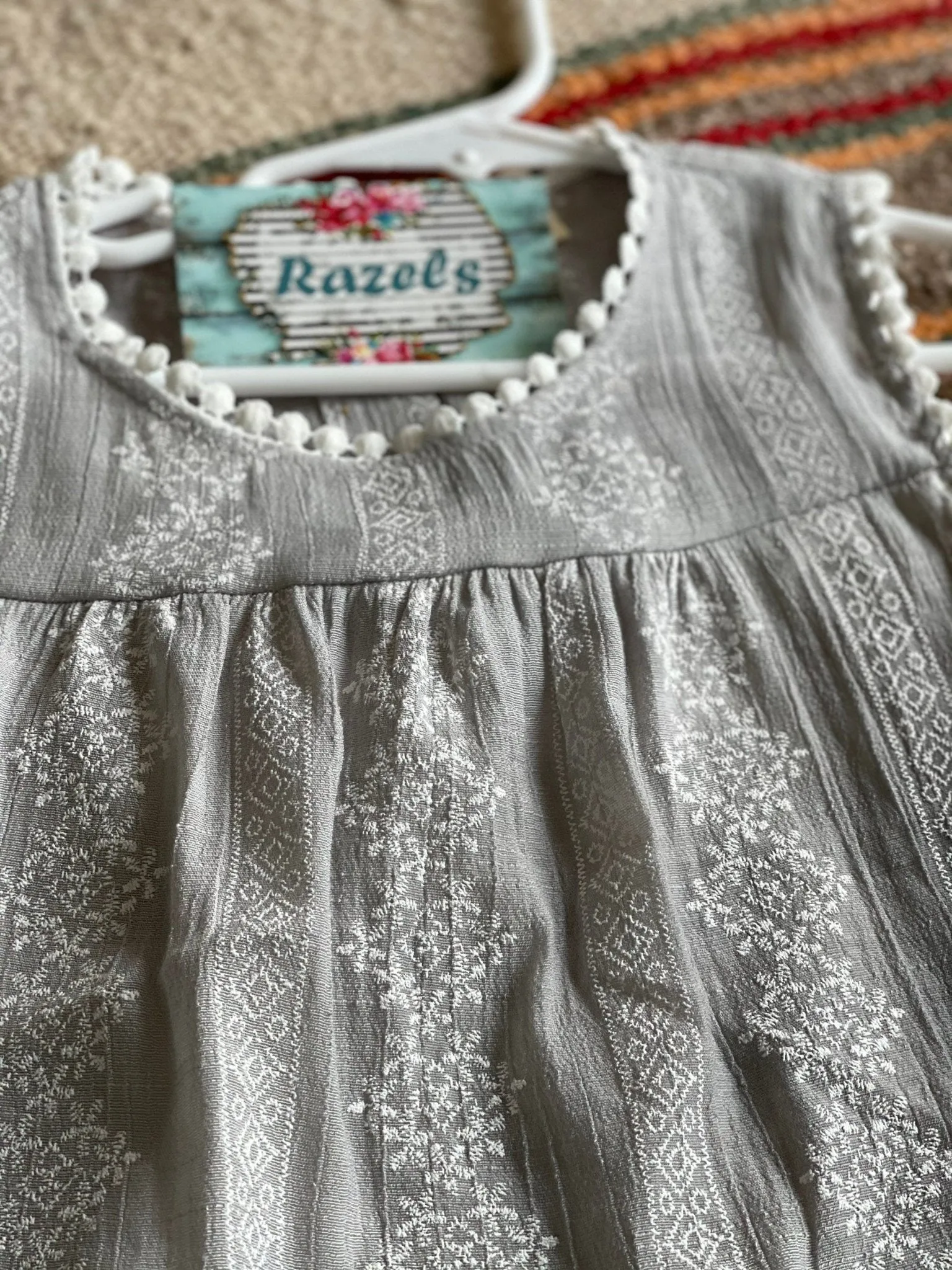 Girls Summer Embroidered Tank Top | Pretty Spring Summer Tank | Lace Layering Top