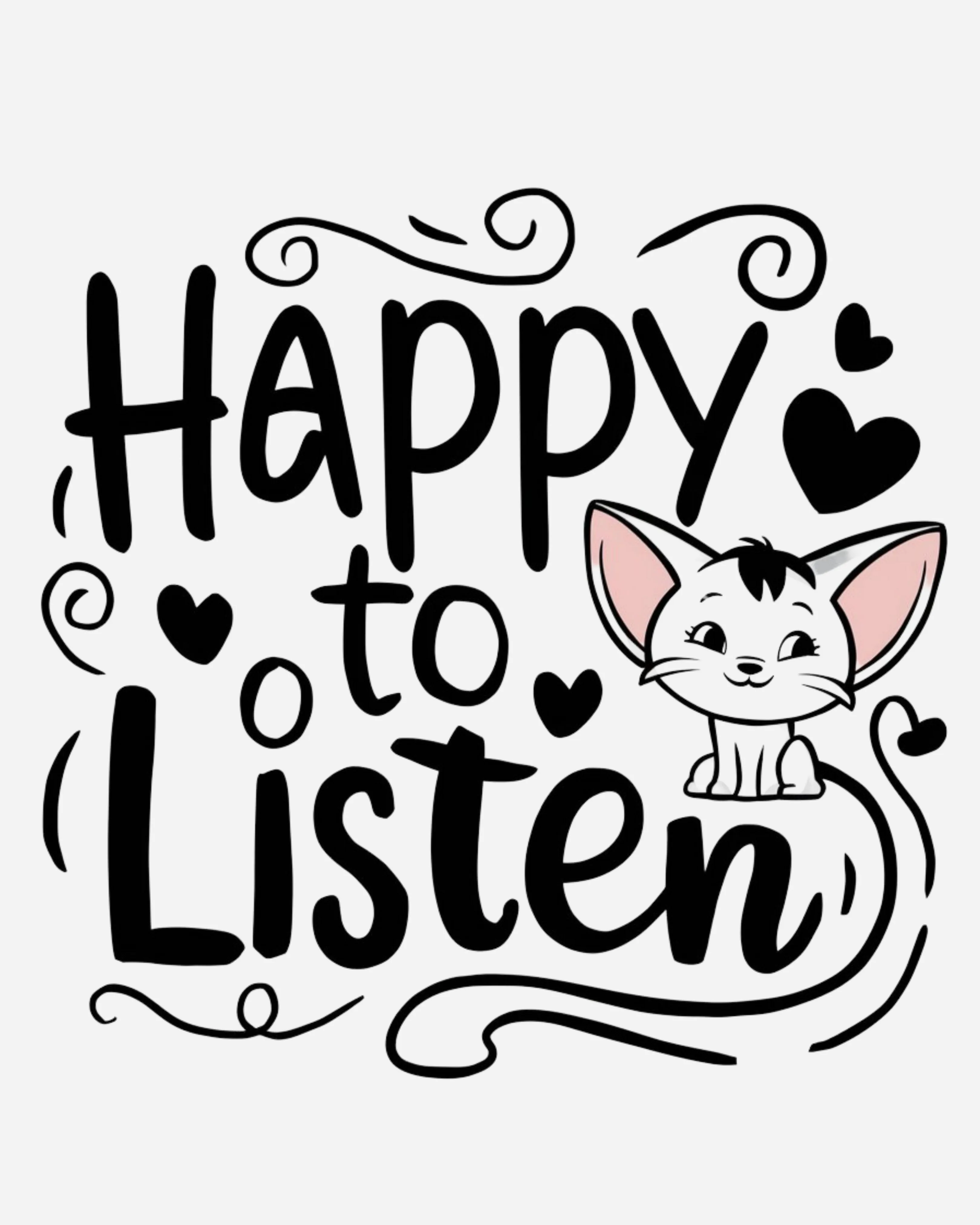 Happy To Listen Cotton Tshirt