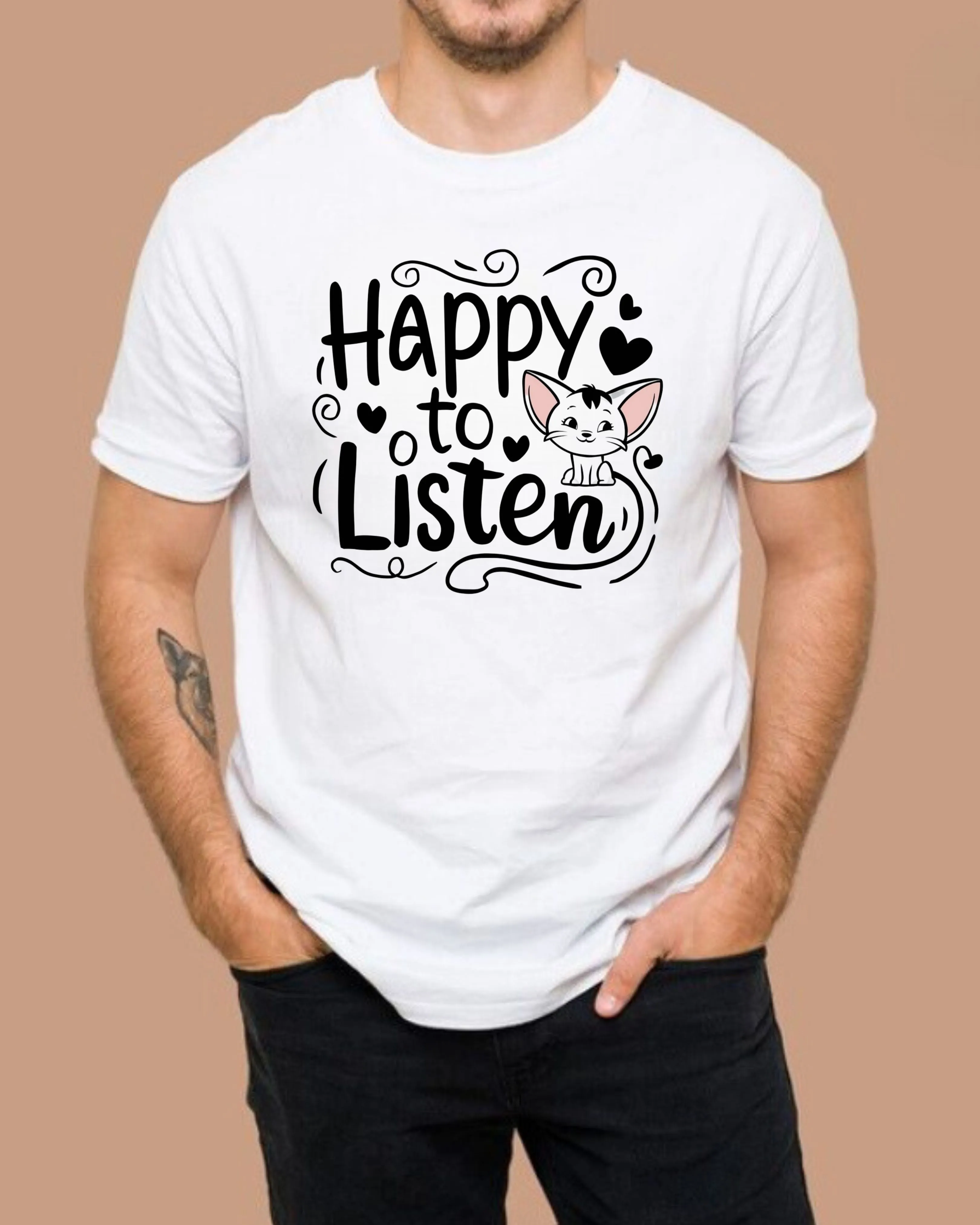 Happy To Listen Cotton Tshirt