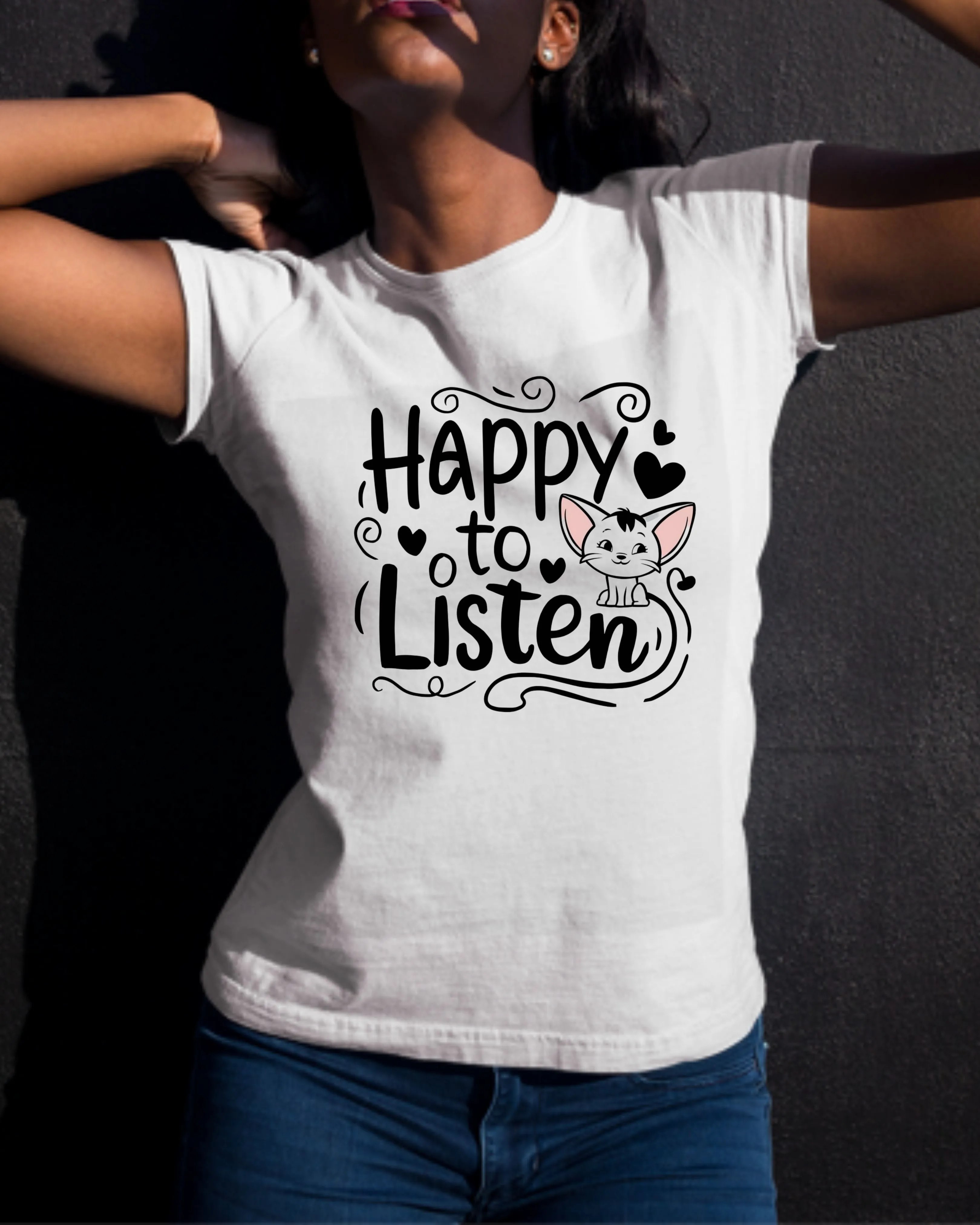 Happy To Listen Cotton Tshirt