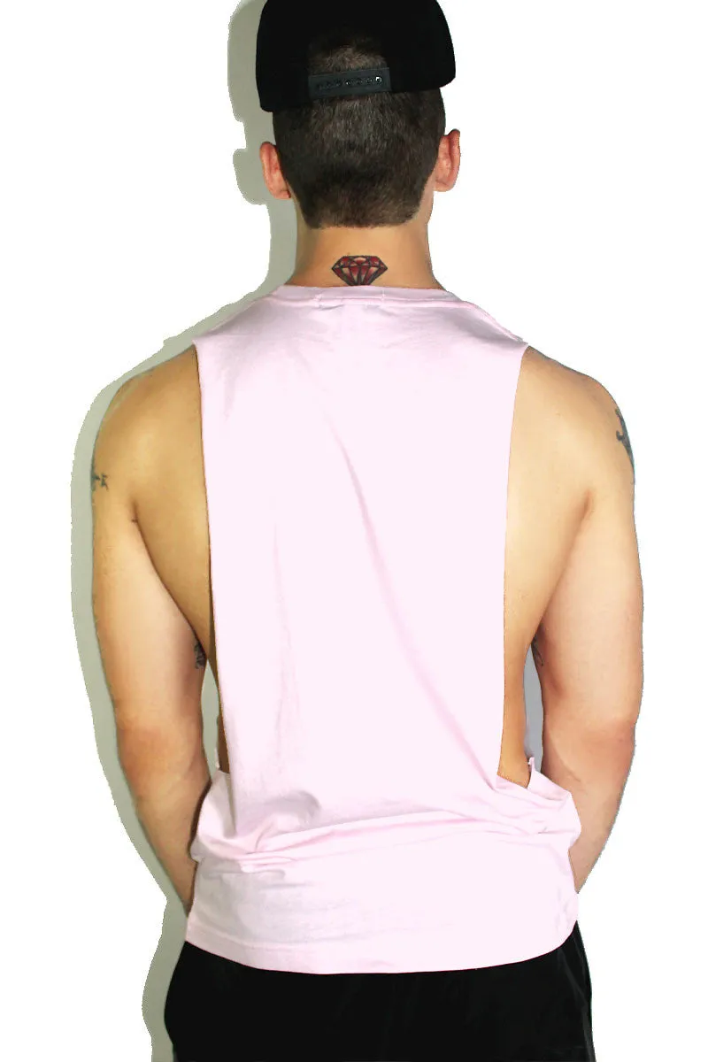 Heart On Low Arm Shredder Tank- Pink