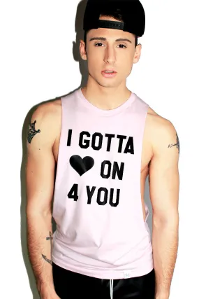 Heart On Low Arm Shredder Tank- Pink