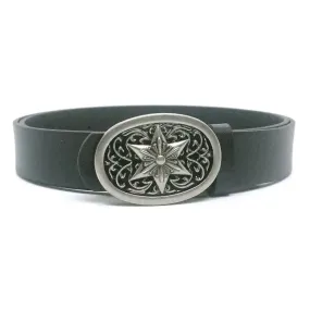 Hexagonal Star Buckle Retro Leather Belt