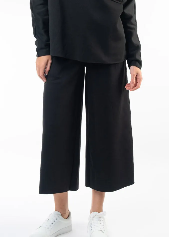 High Waisted Fleece Wide Leg Sweatpants - Full